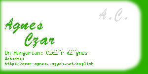 agnes czar business card